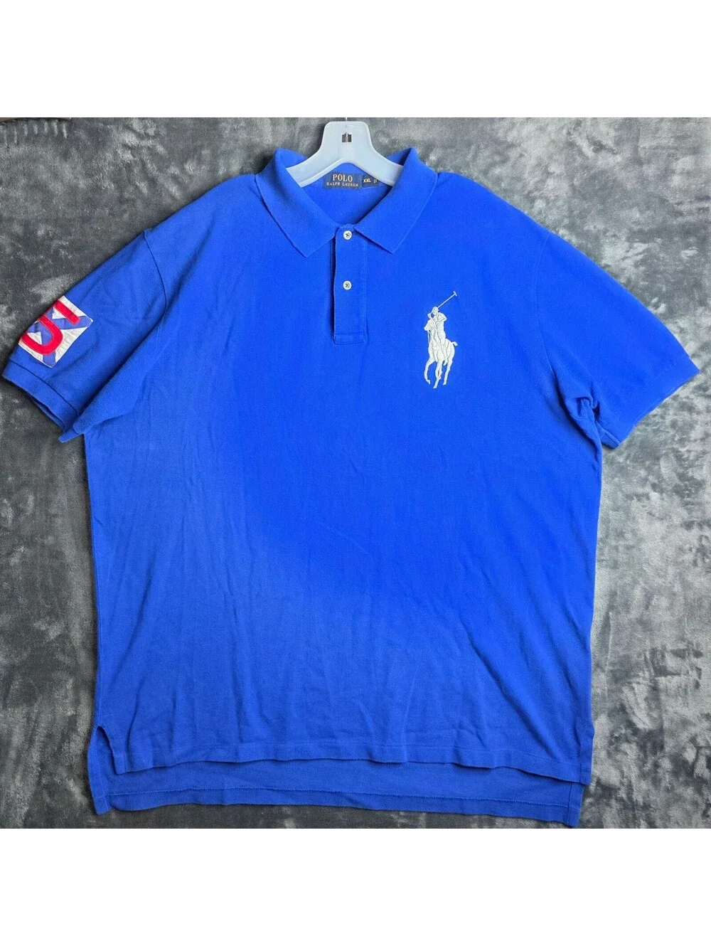 Polo Ralph Lauren Men Polo Shirt Size XXL Cotton Blue Big Pony Casual Preppy.